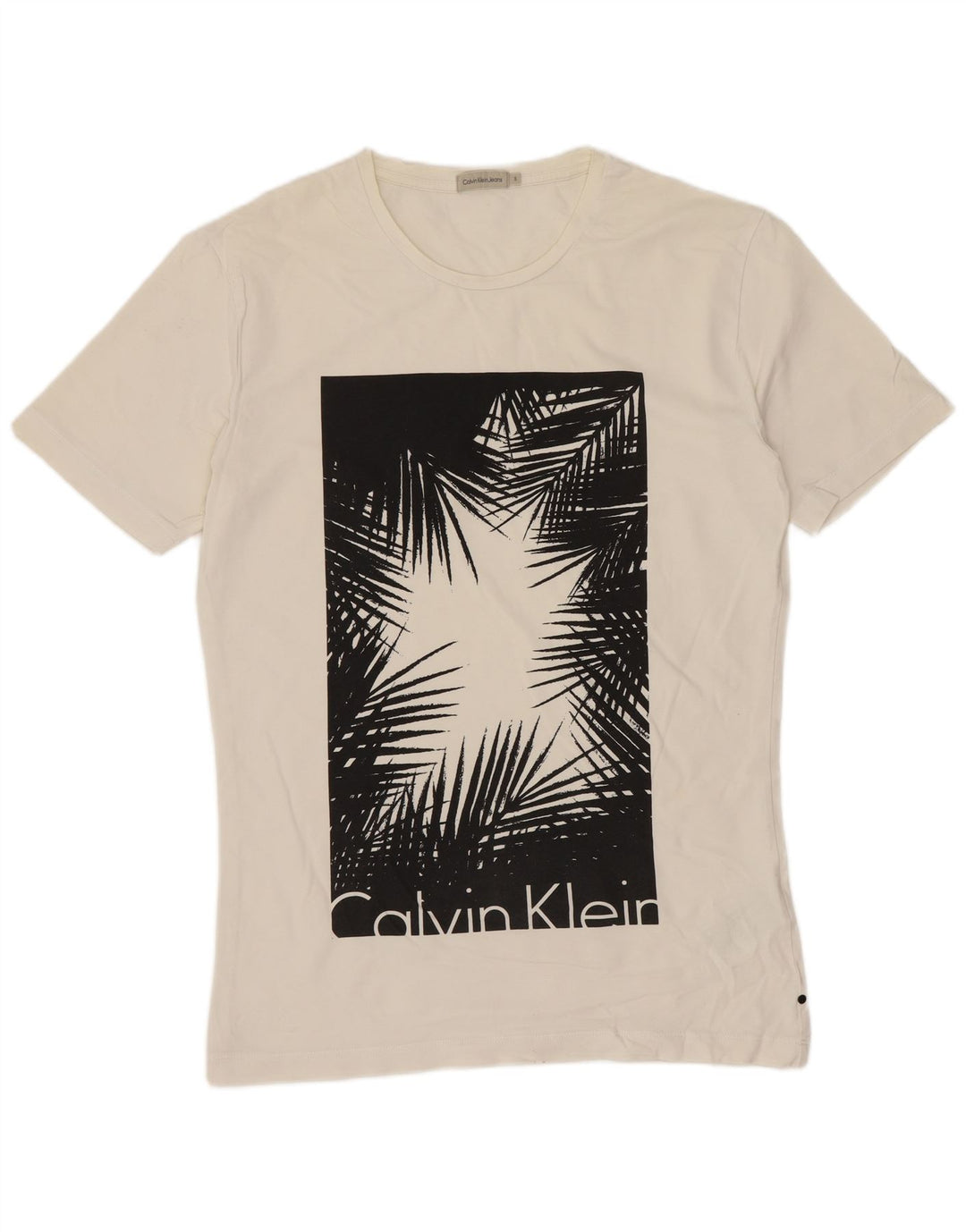 Calvin Klein Jeans T-shirt grafica da uomo Top piccola in cotone bianco