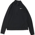 NIKE Top da tuta pullover con zip e collo Dri Fit da donna UK 10 Small Nero