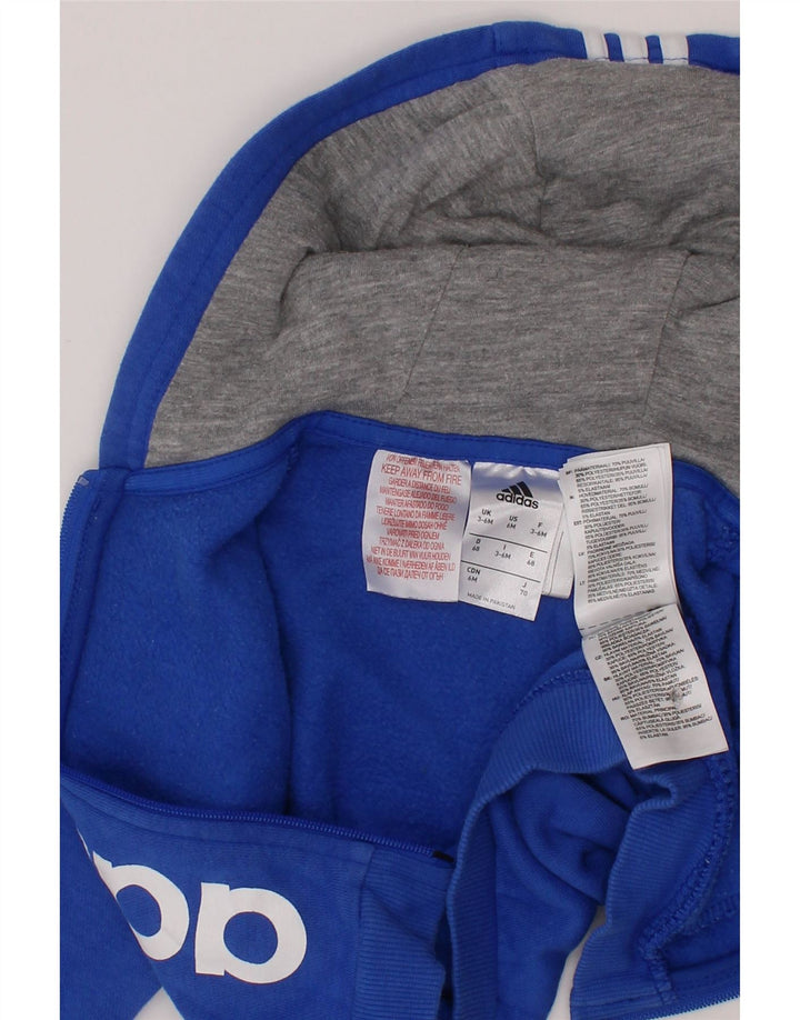 Maglione con cappuccio e zip grafica ADIDAS per neonati 3-6 mesi in cotone blu
