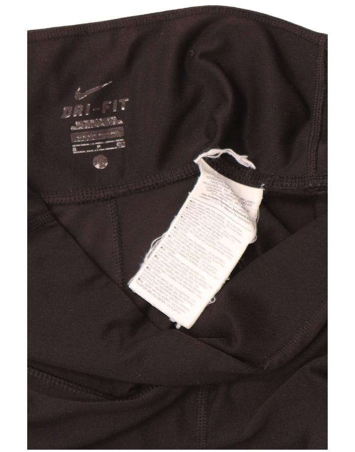 Leggings Capri da donna Nike UK 10 piccoli poliestere nero