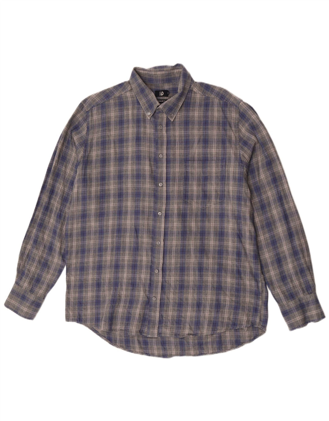 Camicia da uomo in flanella dalla vestibilità regolare di Dack 2XL in cotone a quadri blu