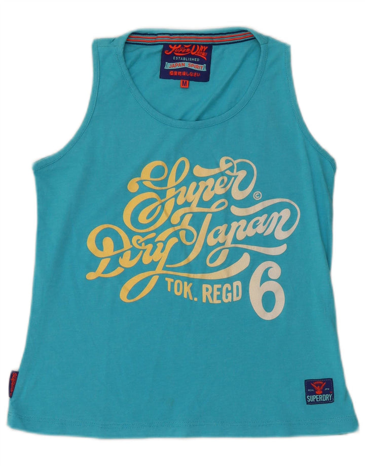 Canotta grafica da donna SUPERDRY UK 12 Cotone blu medio