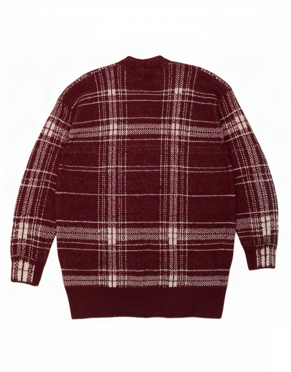 Maglione cardigan lungo da donna Marks & Spencer UK 14 Bordeaux medio