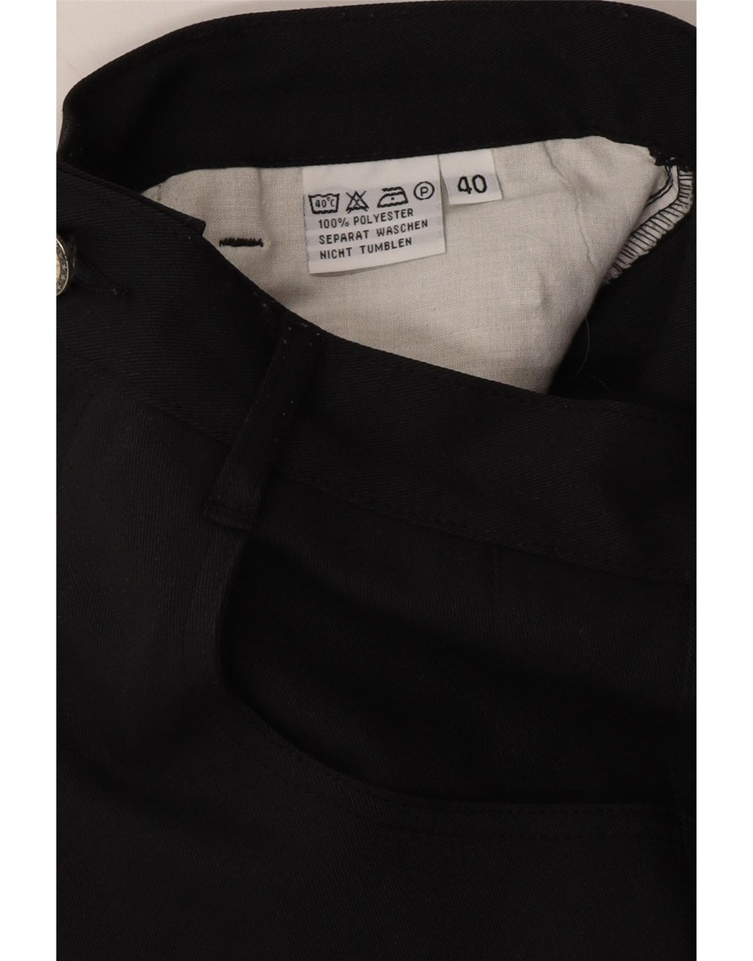 NEWPORT Womens Slim Casual Trousers EU 40 Medium W28 L27 Black Polyester Vintage Newport and Second-Hand Newport from Messina Hembry 