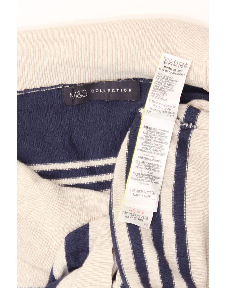 Maglione maglione a collo alto da donna Marks & Spencer UK 14 grande blu navy