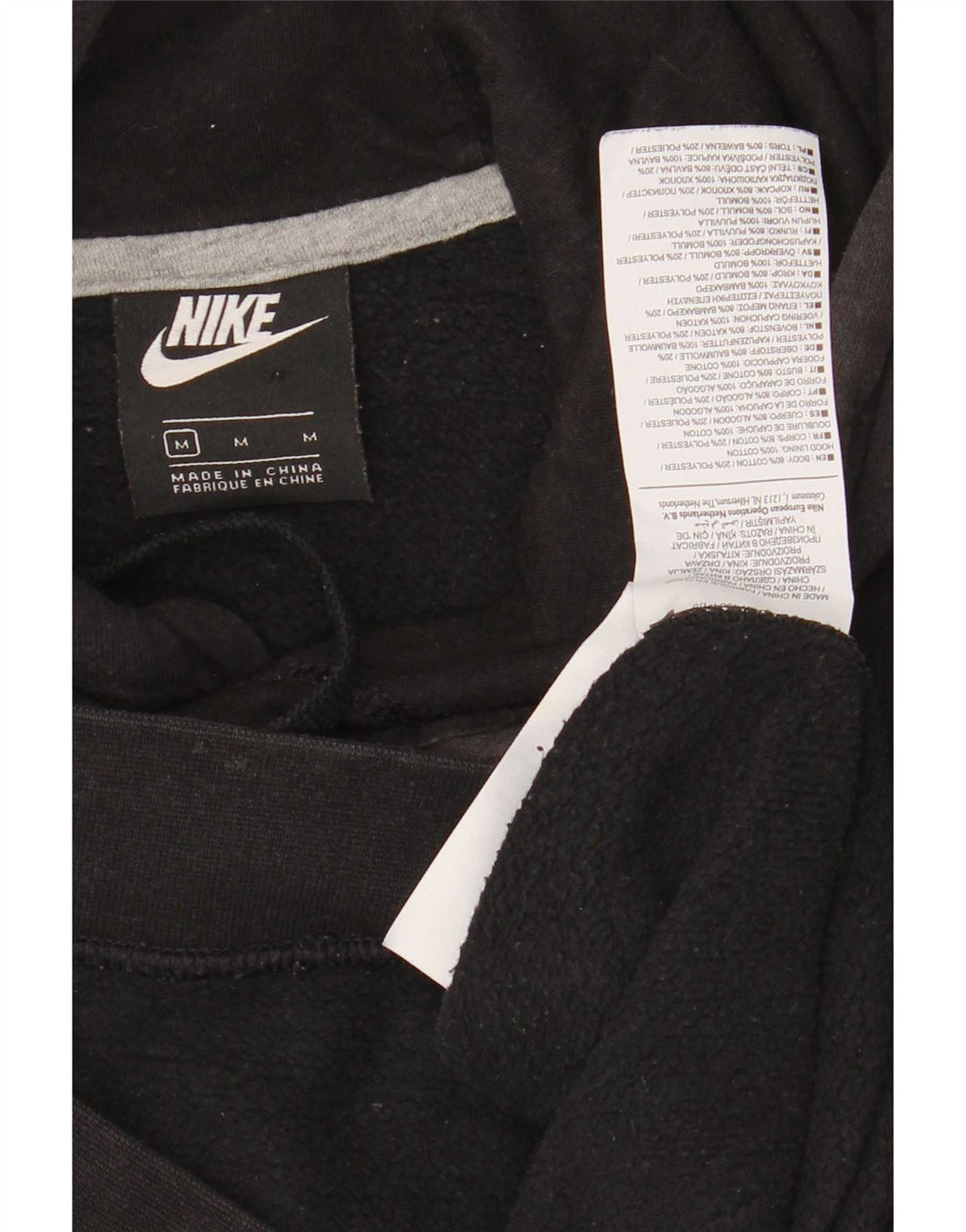 Felpa con cappuccio grafica Nike da uomo in cotone nero medio
