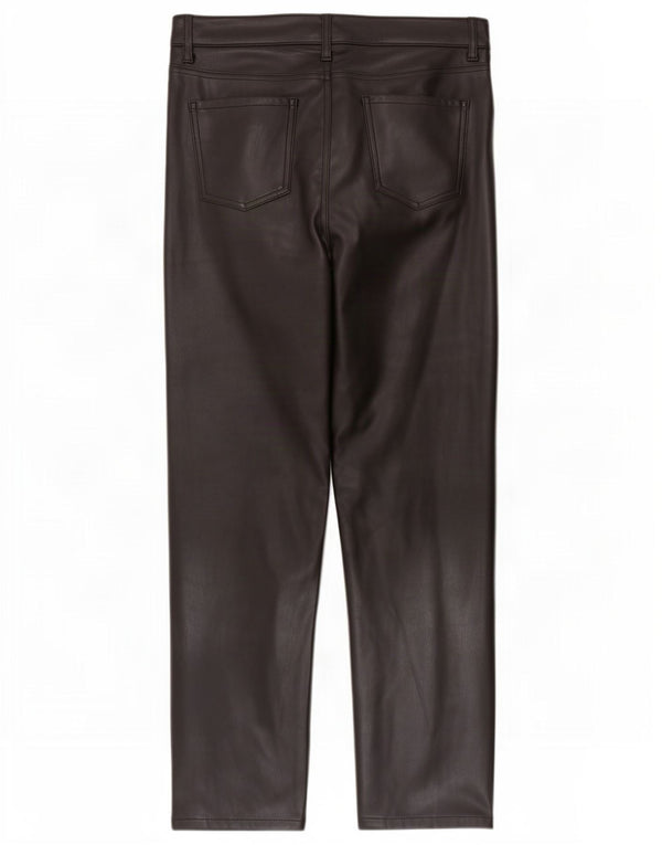 Pantaloni da donna in ecopelle Marks & Spencer UK 14 Large W32 L30 Neri