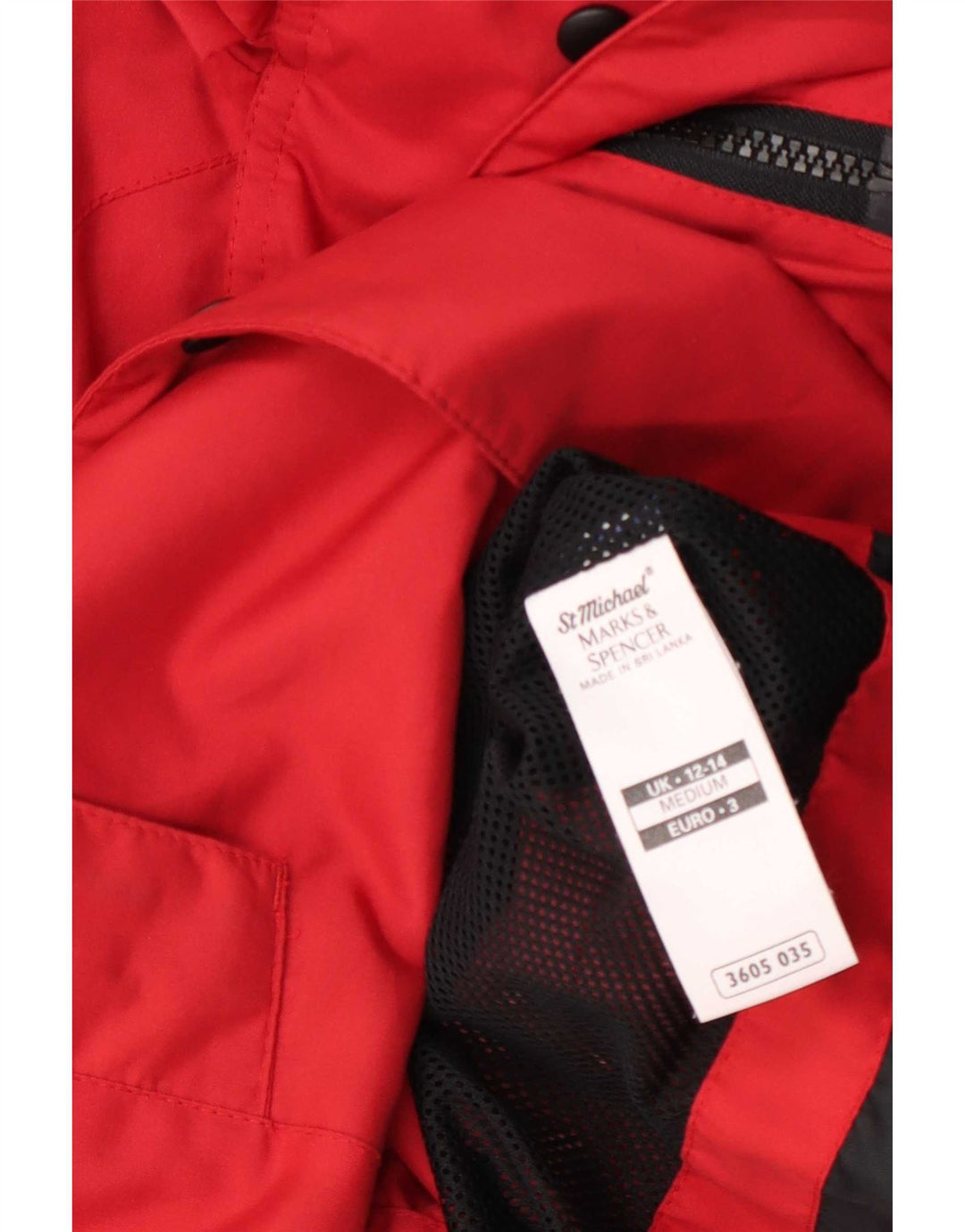 Impermeabile oversize da donna Marks & Spencer UK 12/14 Poliestere rosso medio