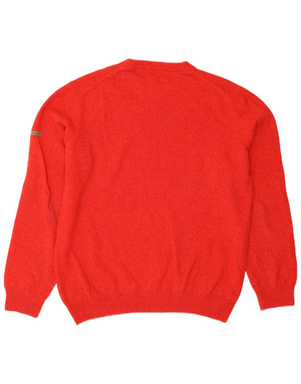 Maglione maglione girocollo da uomo Navigare XL in lana rossa