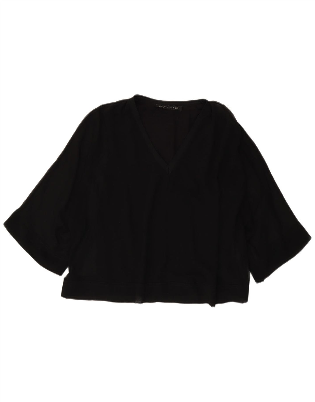 Camicetta oversize da donna Zara con maniche a 3/4 UK 6 XS poliestere nero