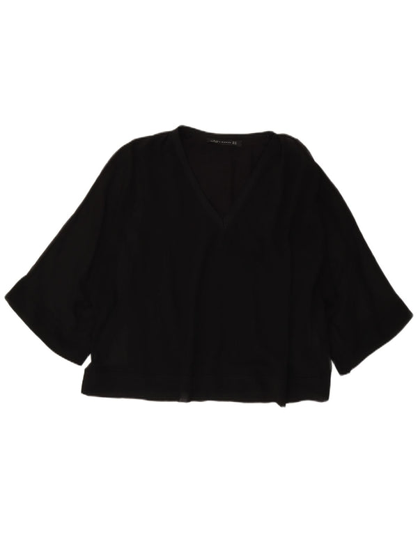 Camicetta oversize da donna Zara con maniche a 3/4 UK 6 XS poliestere nero
