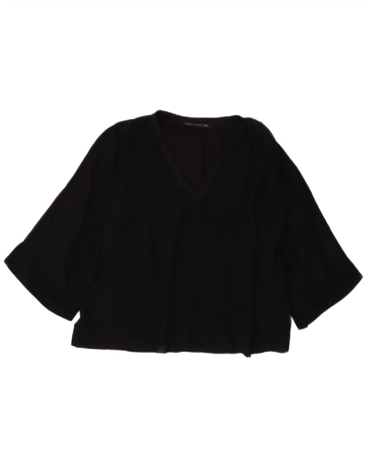 Camicetta oversize da donna Zara con maniche a 3/4 UK 6 XS poliestere nero