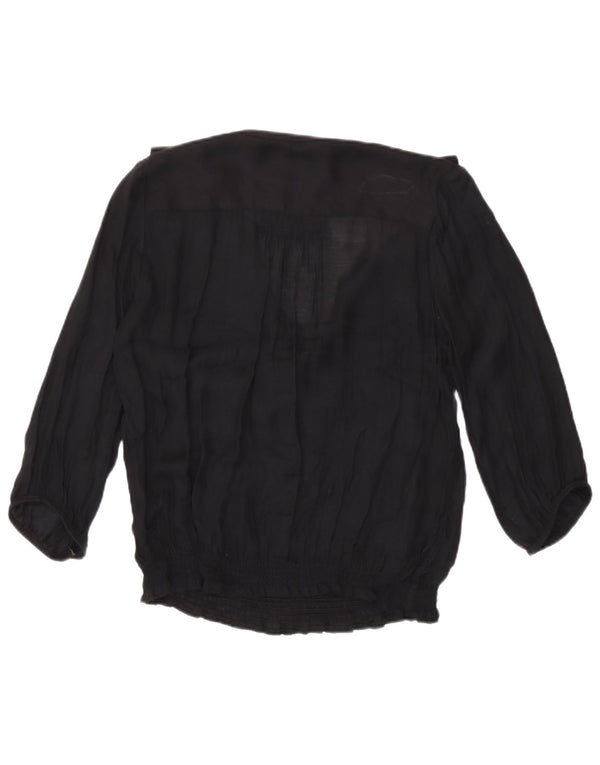 Camicetta militare con maniche a 3/4 da donna Zara UK 12 taglia media nera