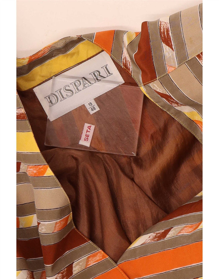 Giacca blazer vintage da donna a 4 bottoni IT 48 XL a righe multicolori