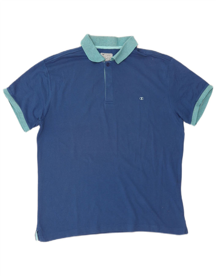 Polo da rugby da uomo CHAMPION in cotone blu medio