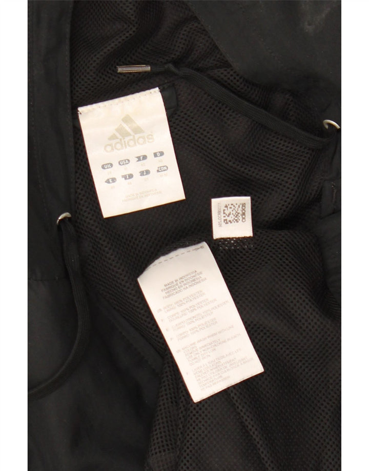Giacca da ginnastica con cappuccio da donna Adidas UK 14 grande poliestere nero