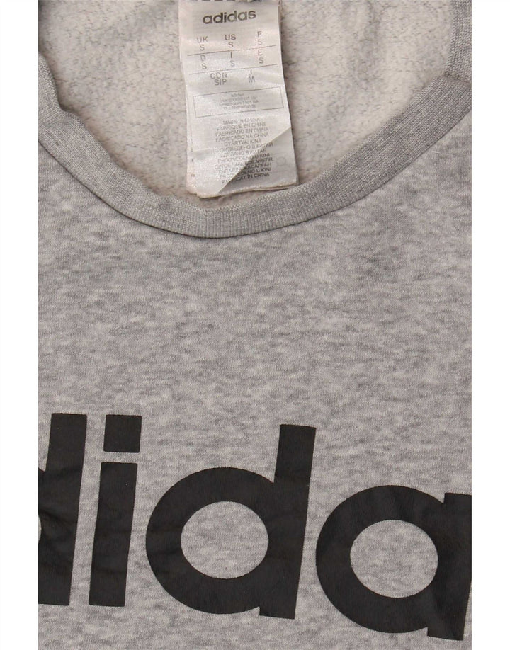 Felpa grafica da uomo Adidas maglione piccolo cotone grigio