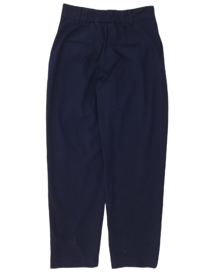 Pantaloni chino con pegging da donna Zara EU 34 2XS W28 L26 poliestere blu navy