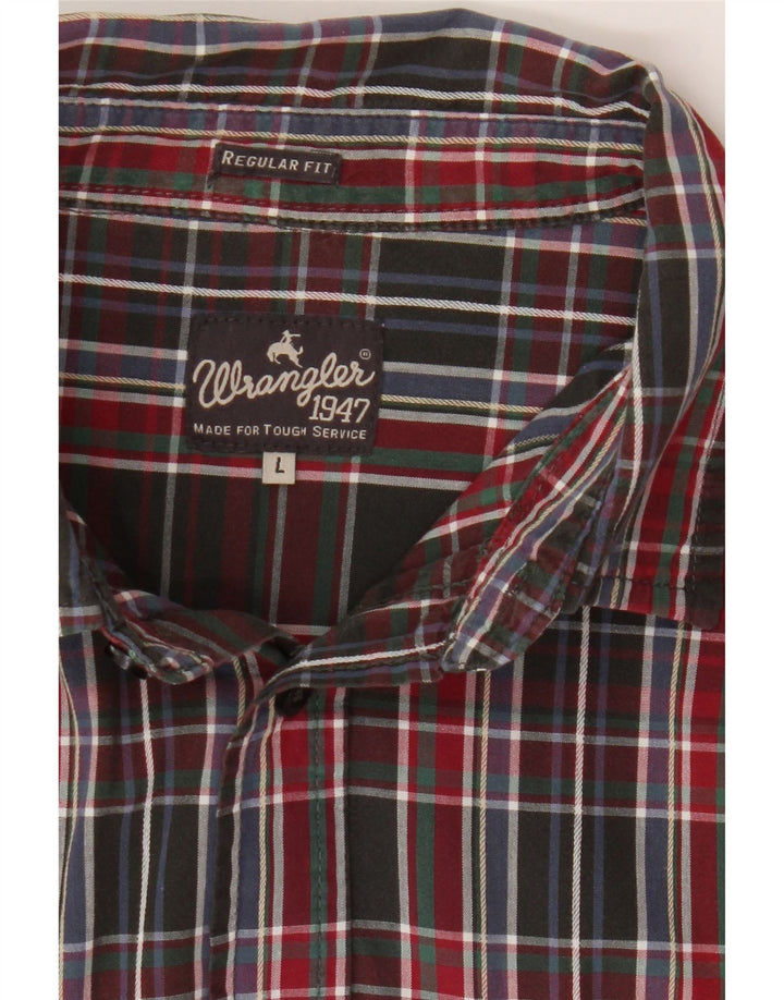 WRANGLER Mens Regular Fit Flannel Shirt Large Multicoloured Check Cotton Vintage Wrangler and Second-Hand Wrangler from Messina Hembry 