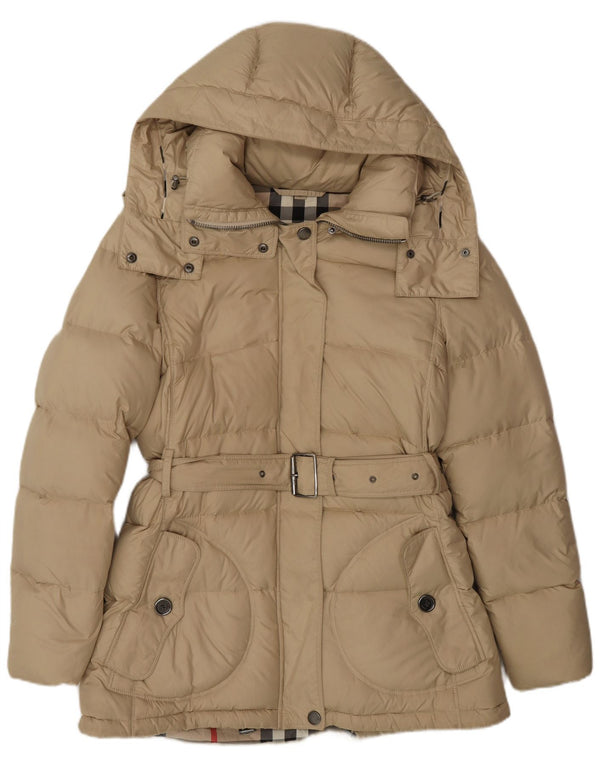BURBERRY Cappotto imbottito con cappuccio BRIT da donna UK 12 Beige medio classico