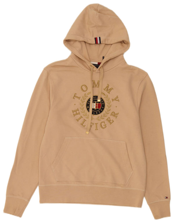Maglione con cappuccio grafico da uomo Tommy Hilfiger piccolo in cotone beige