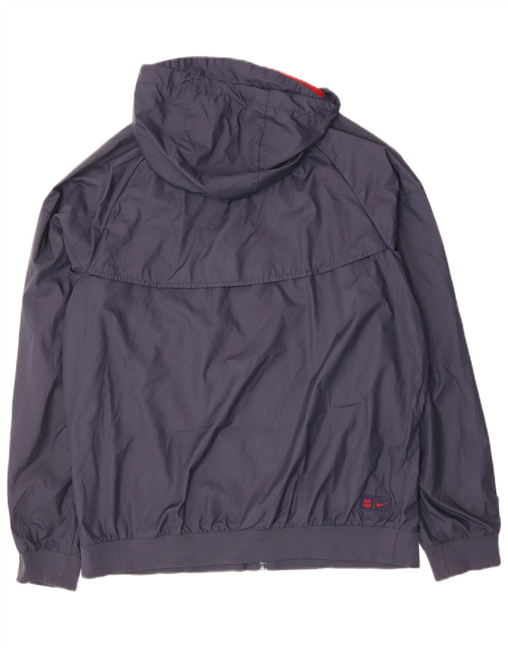 NIKE Giacca da uomo con cappuccio Barcelona Barcelona, giacca grande in poliestere blu navy