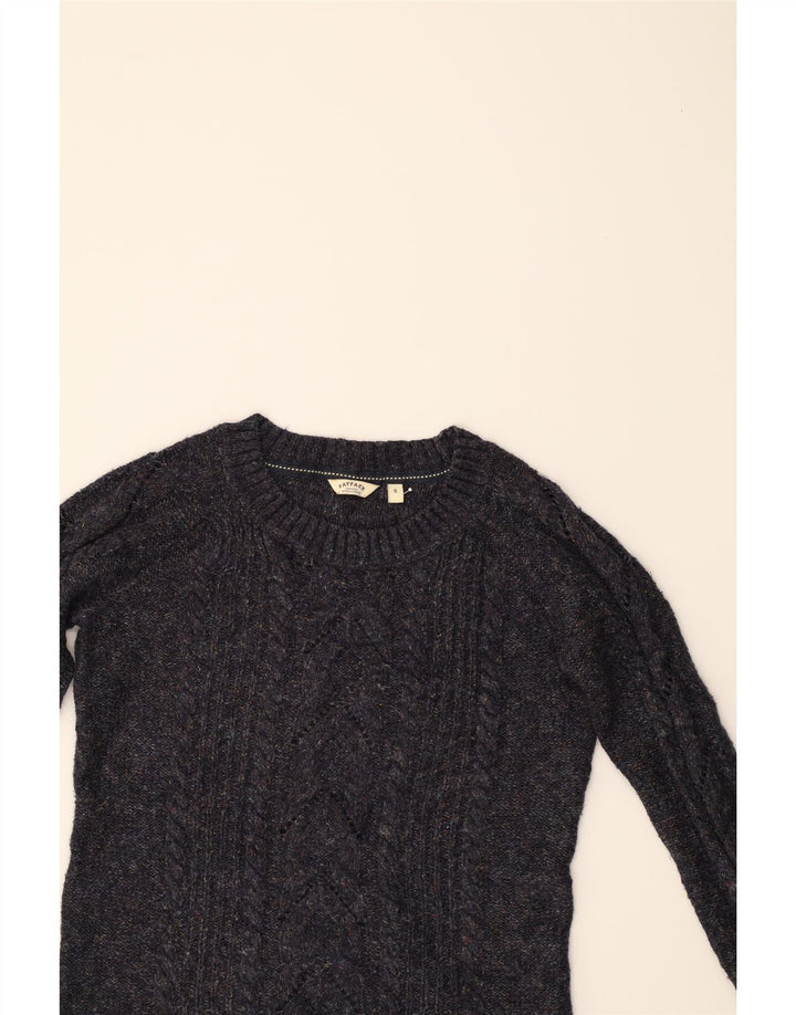 FAT FACE Womens Boat Neck Jumper Sweater UK 8 Small Navy Blue Vintage Fat Face and Second-Hand Fat Face from Messina Hembry 