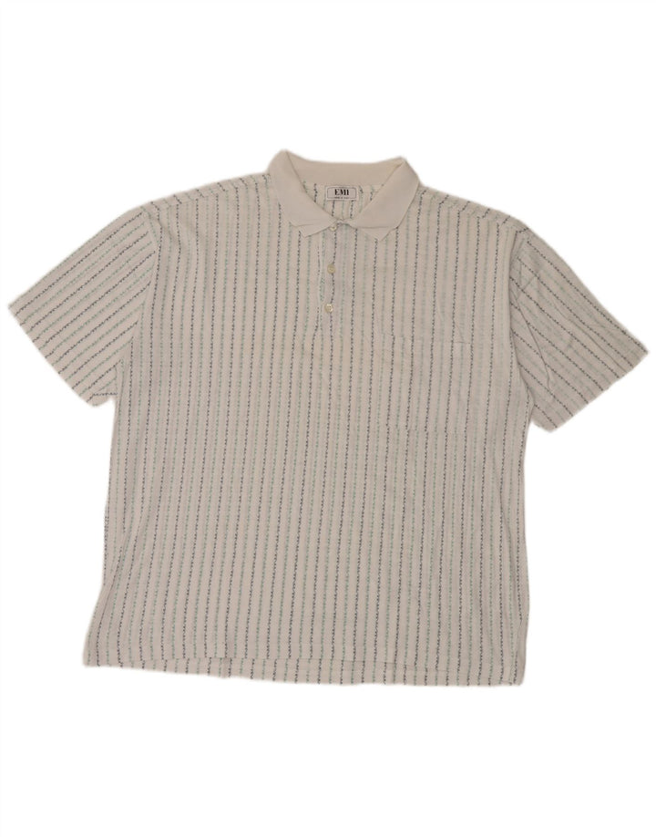 Polo vintage da uomo XL a righe bianche