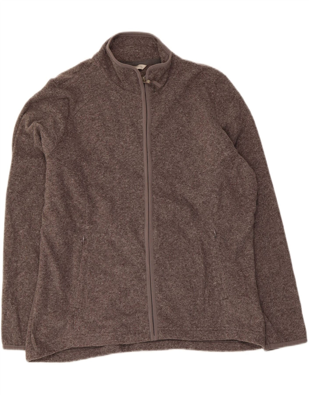Giacca in pile da donna Marks & Spencer UK 16 Large Poliestere chiazzato grigio