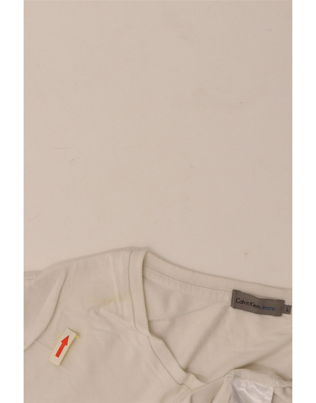 CALVIN KLEIN JEANS T-shirt grafica da uomo Top Large in cotone bianco