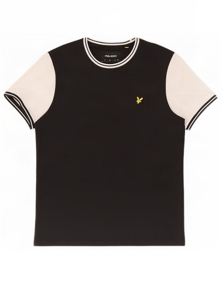 T-shirt da uomo Lyle & Scott Top in cotone color block medio nero