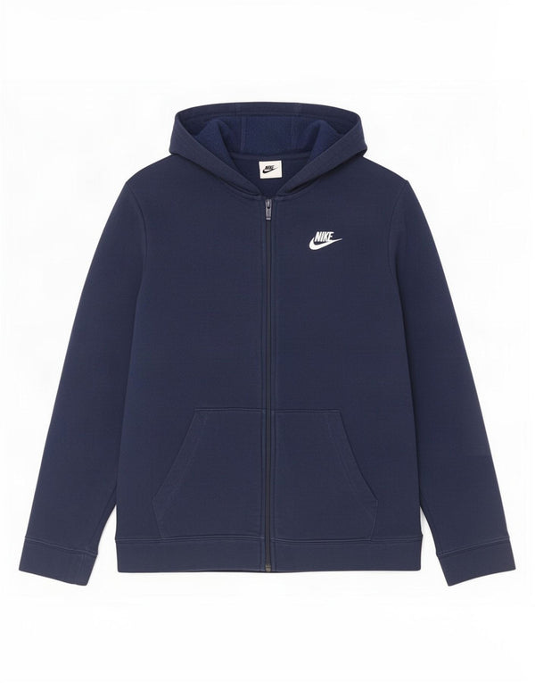 Felpa con cappuccio e zip Nike da bambino 13-14 anni XL in cotone blu navy