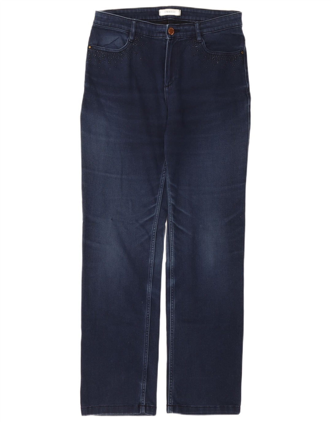 Jeans dritti da donna Marks & Spencer UK 12 medio W30 L30 cotone blu