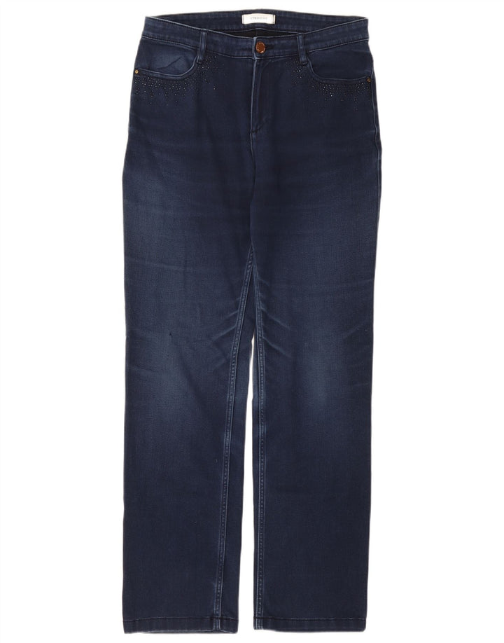 Jeans dritti da donna Marks & Spencer UK 12 medio W30 L30 cotone blu