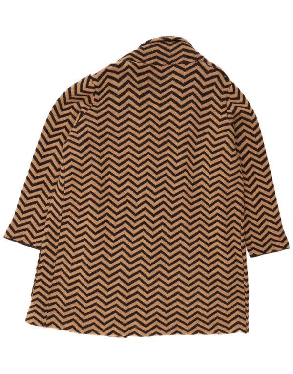 Fiorella Rubino Maglione cardigan lungo da donna UK 18 XL Marrone Chevron
