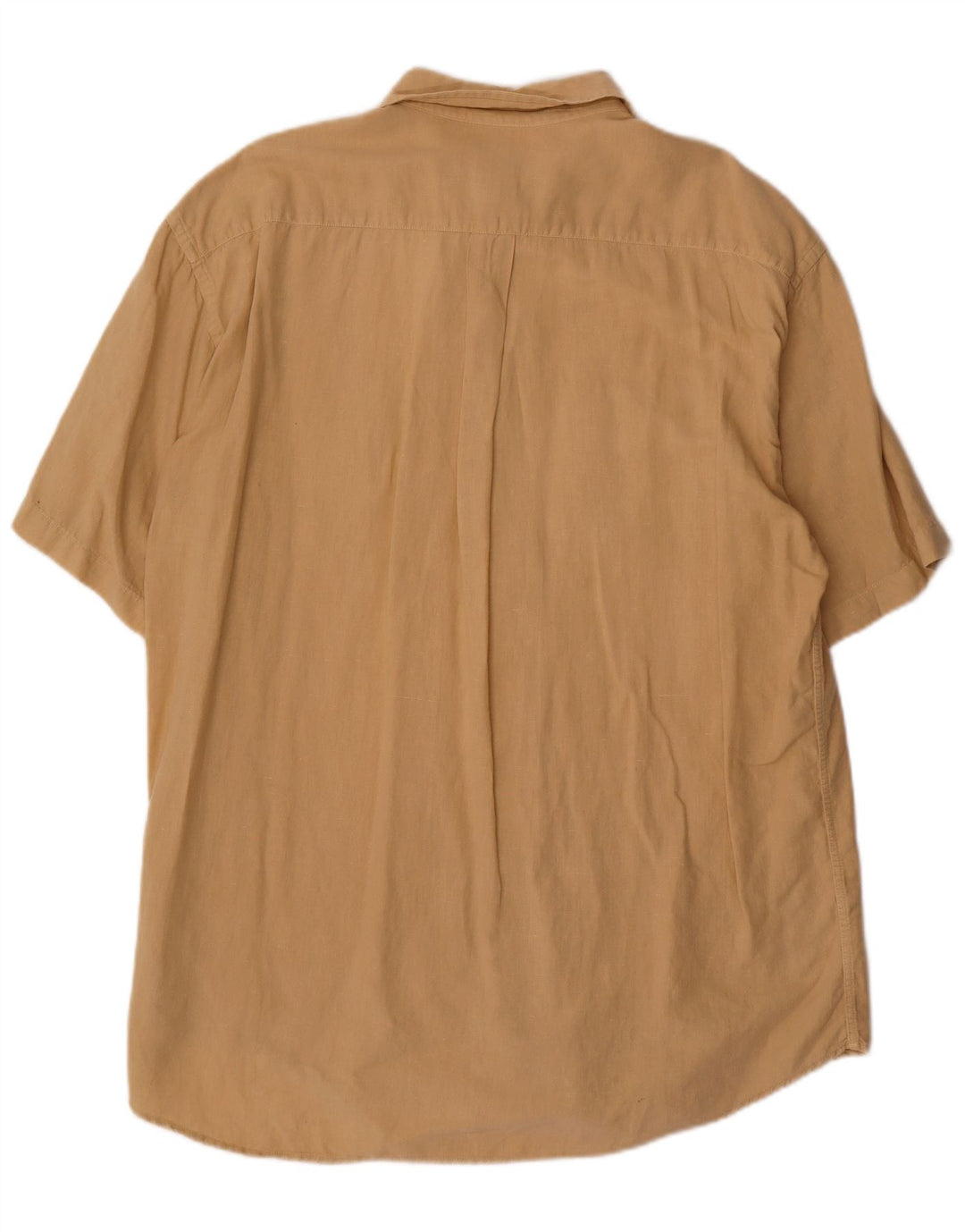 Camicia vintage da uomo a maniche corte 2XL Lino beige