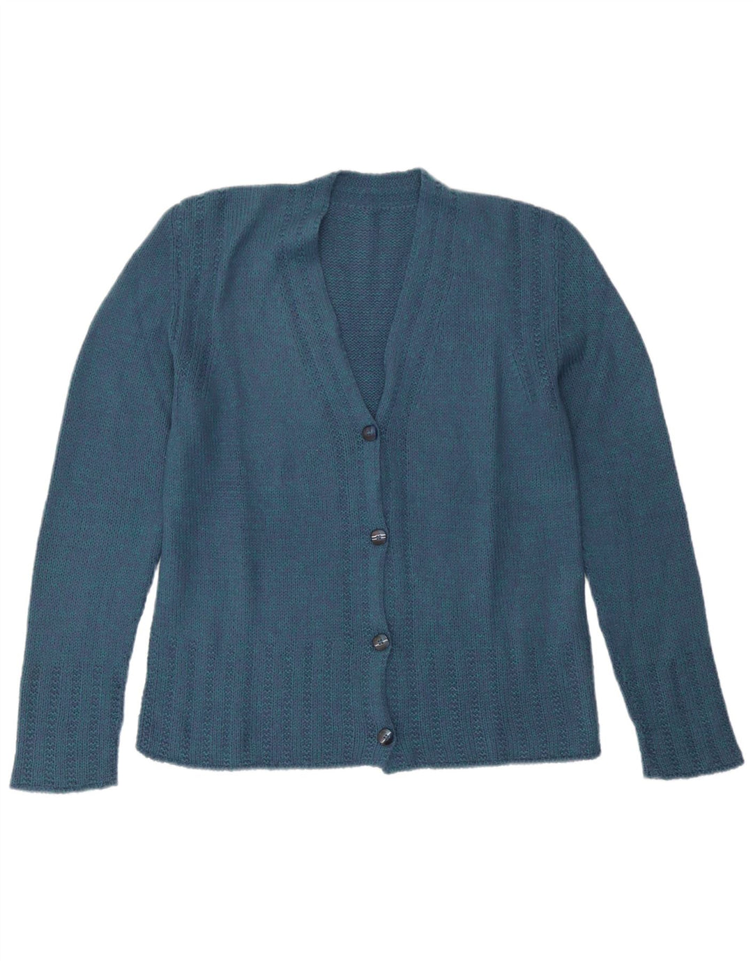 Maglione cardigan da donna vintage UK 12 blu medio