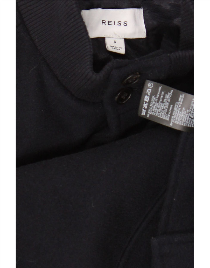 Giubbotto bomber da uomo Reiss UK 36 piccolo in lana blu navy