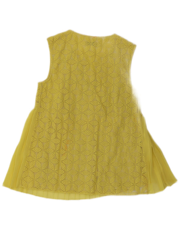 Top camicetta senza maniche da donna Max & Co. UK 10 piccolo giallo floreale