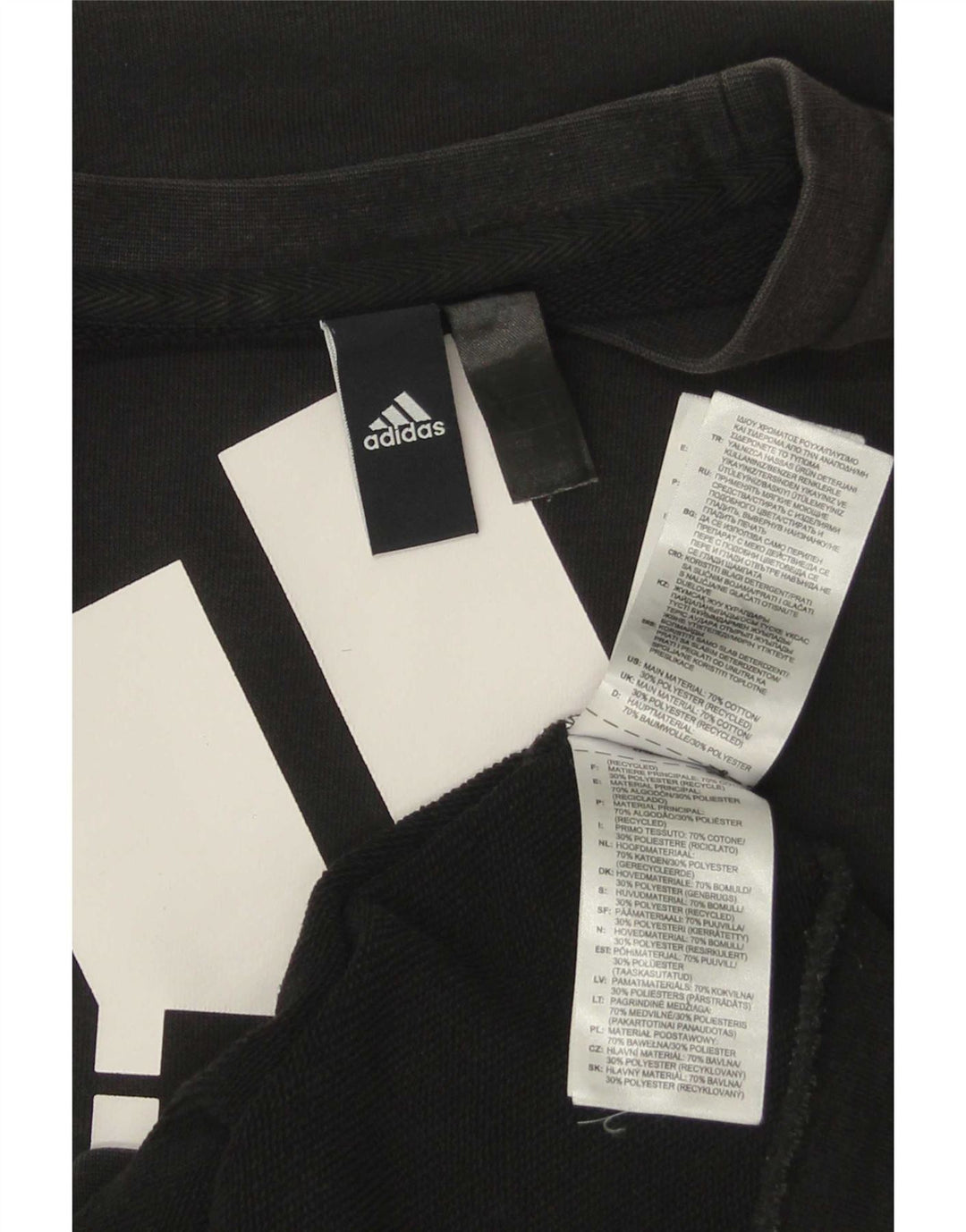 Felpa grafica da uomo Adidas Maglione piccolo cotone nero
