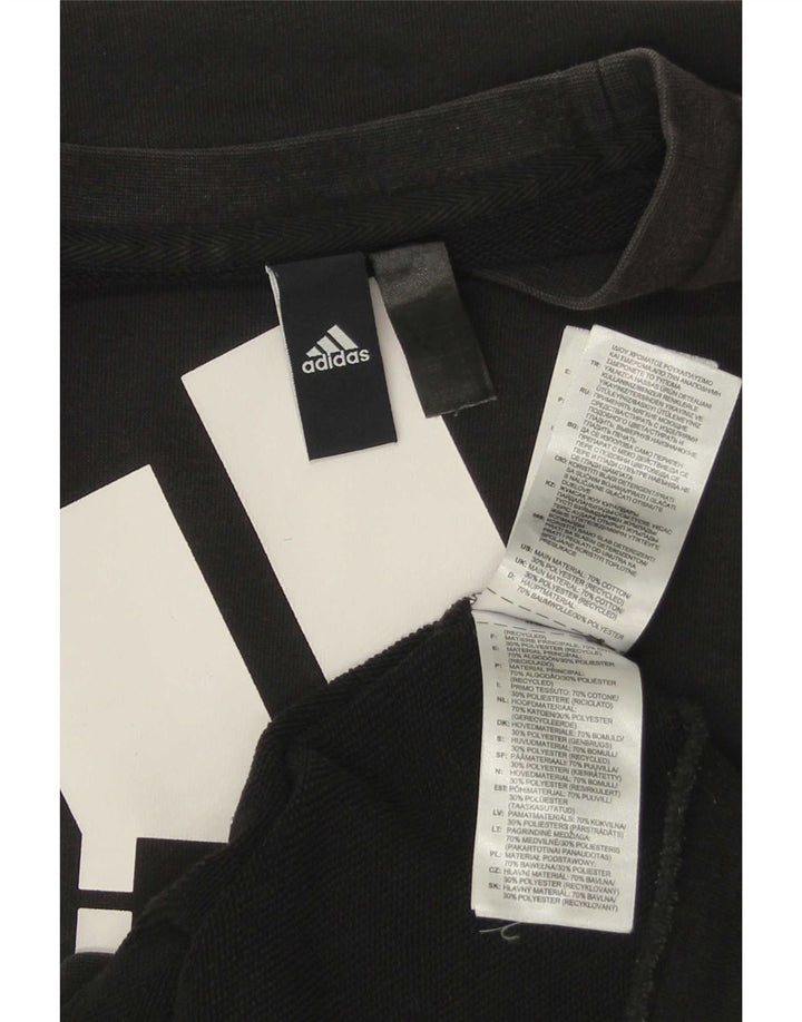Felpa grafica da uomo Adidas Maglione piccolo cotone nero