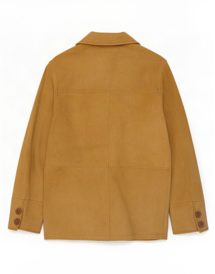 Giacca vintage in pelle scamosciata da donna IT 42 in pelle beige media