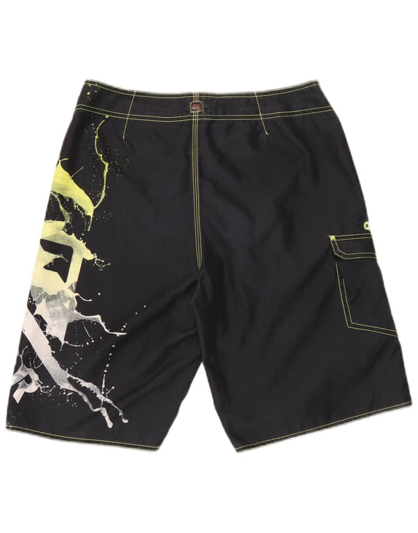 Pantaloncini da bagno Quiksilver per ragazzi con motivo astratto 15-16 anni, colore nero tie dye