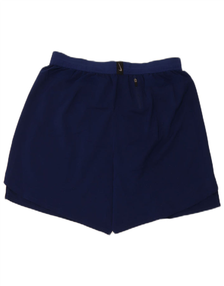 Pantaloncini sportivi Nike da uomo Dri Fit grandi in poliestere blu navy