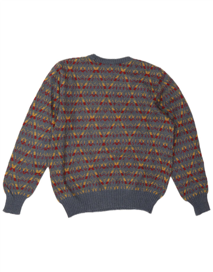 Maglione maglione girocollo da uomo Miriam grigio medio acrilico Fair Isle
