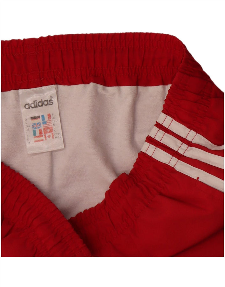 Pantaloncini sportivi da uomo Adidas in poliestere a righe rosse medie