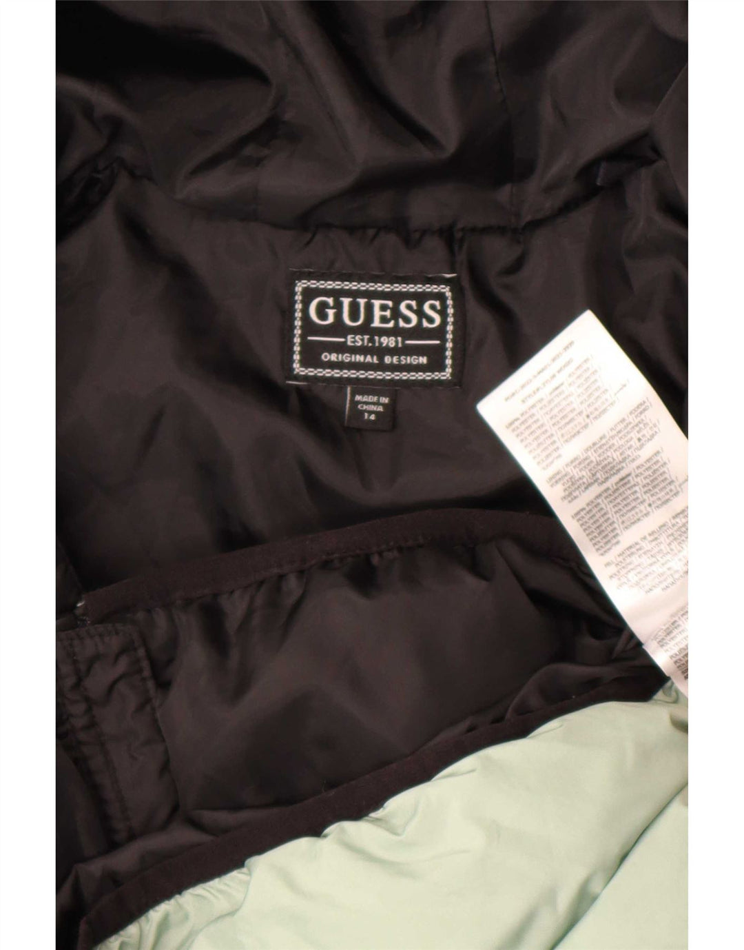 Giubbotto imbottito con cappuccio per bambina Guess 13-14 anni multicolore Colourblock