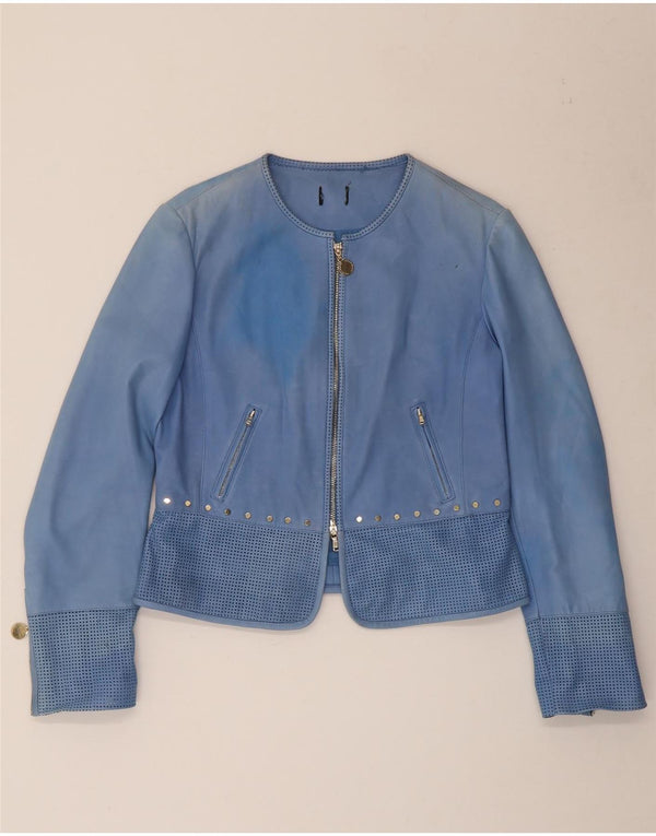 Giubbotto bomber in pelle da donna Penny Black UK 14 Grande pelle blu