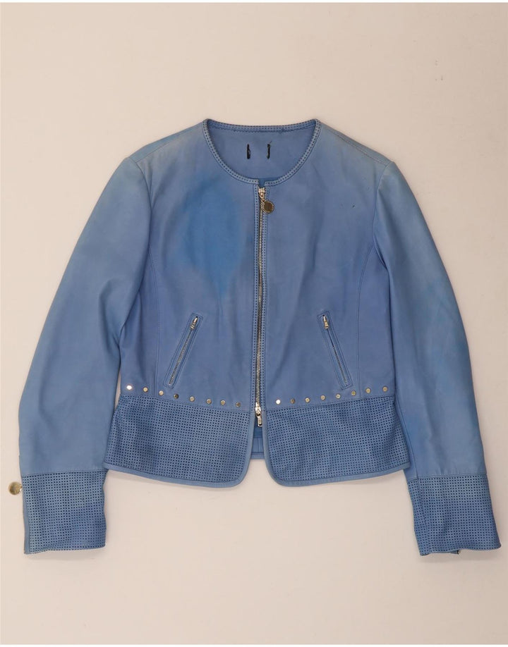 Giubbotto bomber in pelle da donna Penny Black UK 14 Grande pelle blu