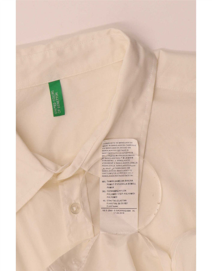 Camicia Benetton Uomo XL Cotone Bianco